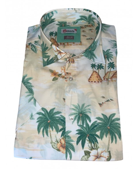 Cămașă Genarte cu imprimeu Hawaii SLIM
