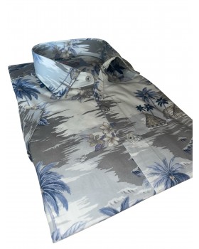 Cămașă Genarte cu imprimeu Hawaii SLIM