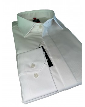 Cămașă albă cu nasturi acoperiti REGULAR