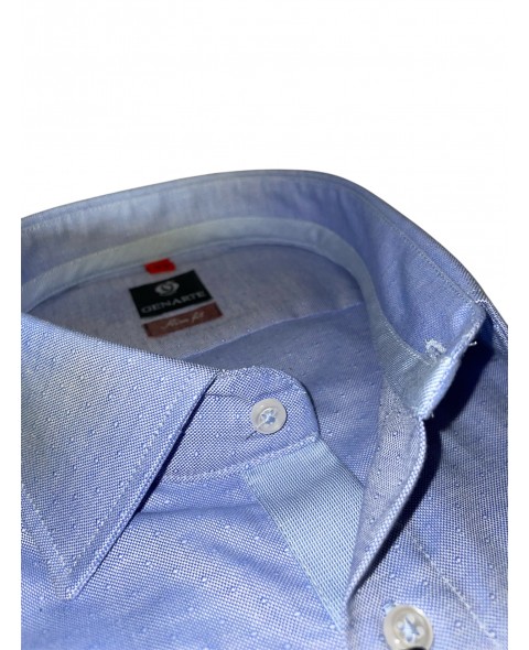 Cămașă Genarte bleu insertie SLIM