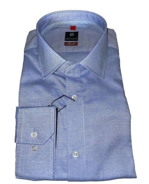 Cămașă Genarte bleu insertie SLIM
