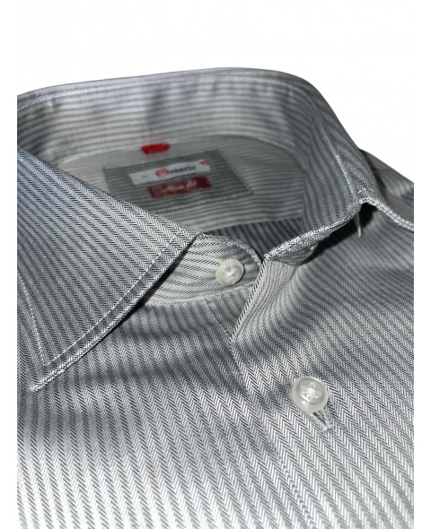 Cămașă bărbaţi gri herringbone SLIM