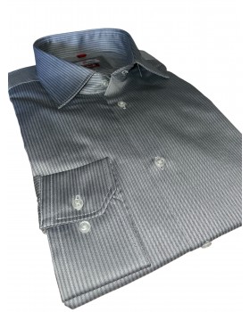 Cămașă bărbaţi gri herringbone SLIM