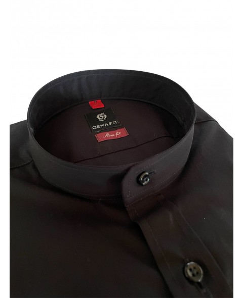 Cămașă negru cu guler tunică SLIM