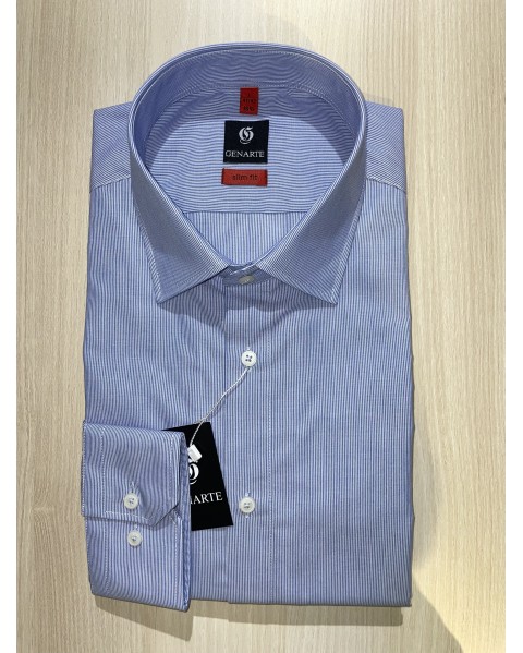 Cămașă albă cu dungute bleu  SLIM 