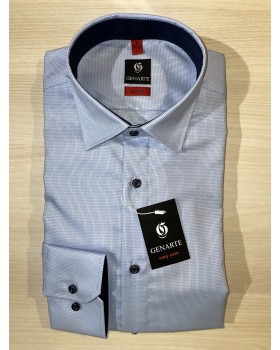 Cămașă bărbaţi bleu cu nasturi asortaţi SLIM 