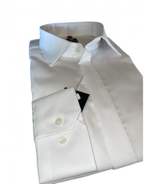 Cămașă albă cu nasturi acoperiti OXFORD SLIM