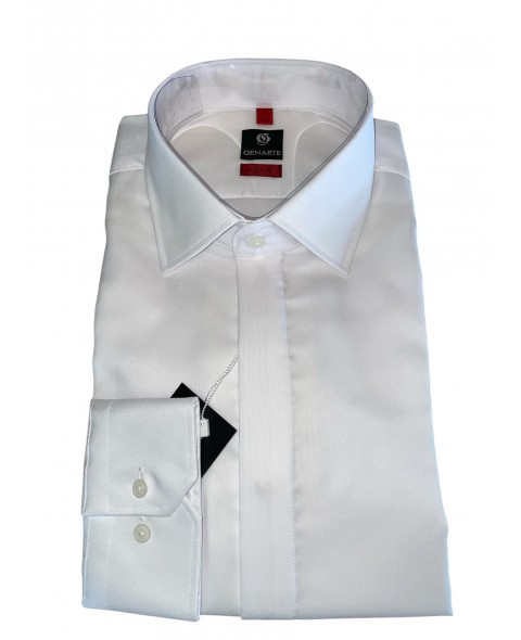 Cămașă albă cu nasturi acoperiti OXFORD SLIM